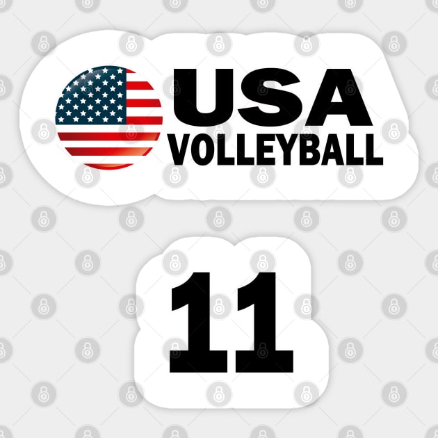 USA Volleyball #11 T-shirt Design Sticker by werdanepo